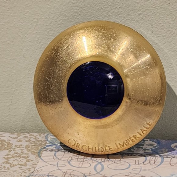 Vintage Guerlain Orchidee Imperiale Cream Container with Gold Tone Metal Lid #1 - Picture 3 of 13